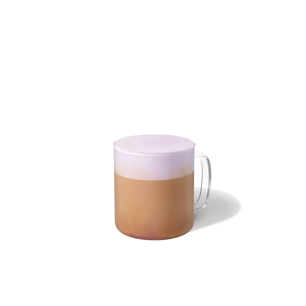 hnedý nápoj vo sklenici s růžovú penú