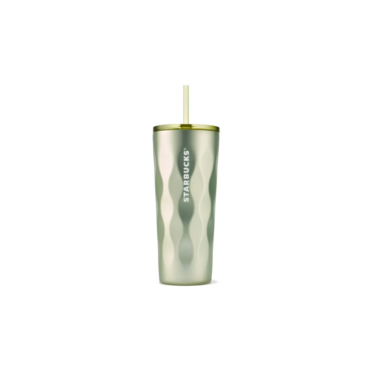 zelený tumbler s vlnkovým dizajnom
