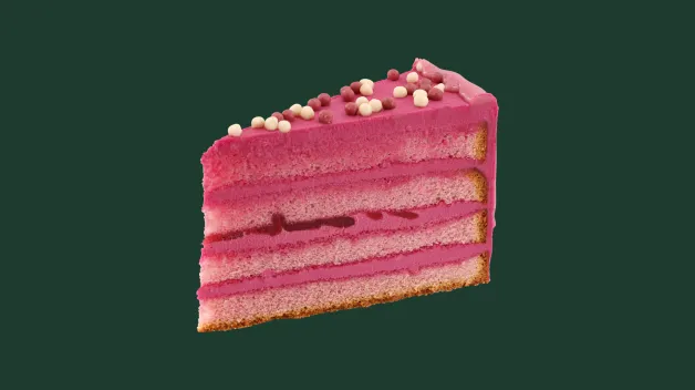 růžová torta na zelenom pozadiu