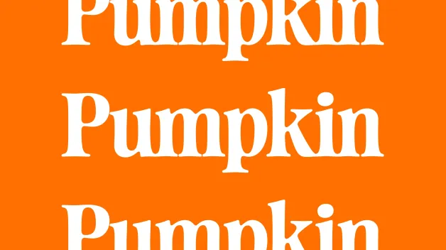 oranžové pozadí s bielim textom pumpkin