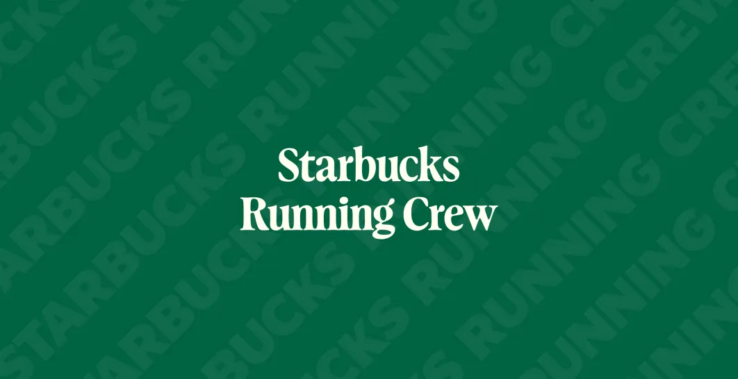 text starbucks running crew na zelenem pozadiu