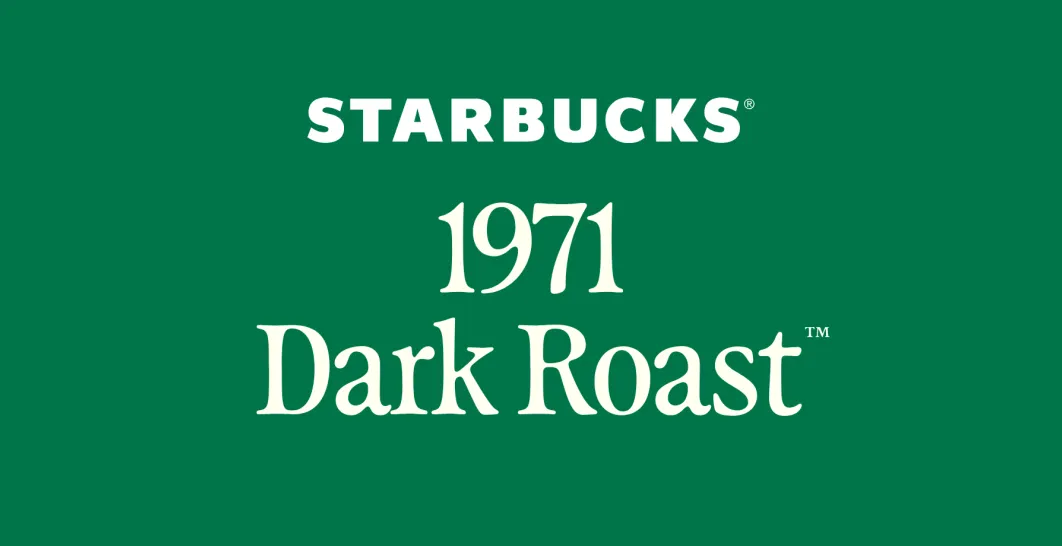 zelené pozadie, text 1971 dark roast